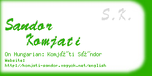 sandor komjati business card